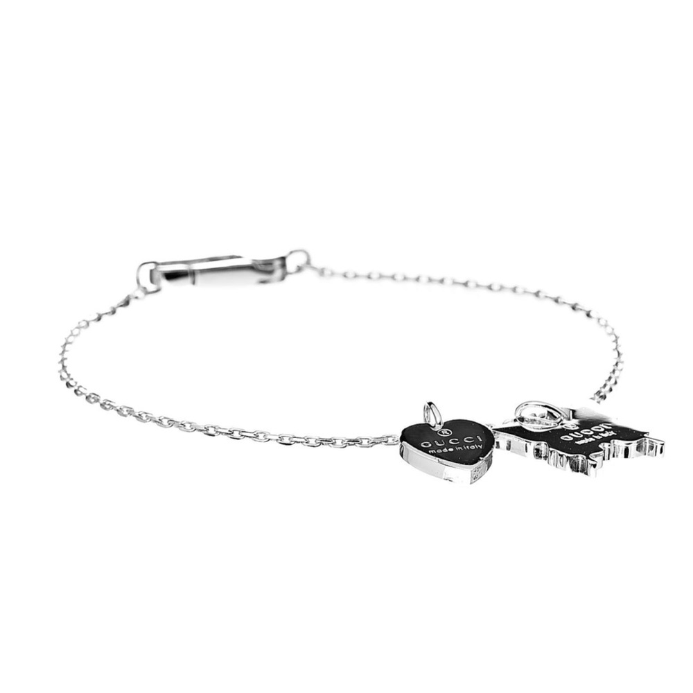 Gucci Heart & Butterfly Silver Logo Charm Bracelet - Picture 6 of 16